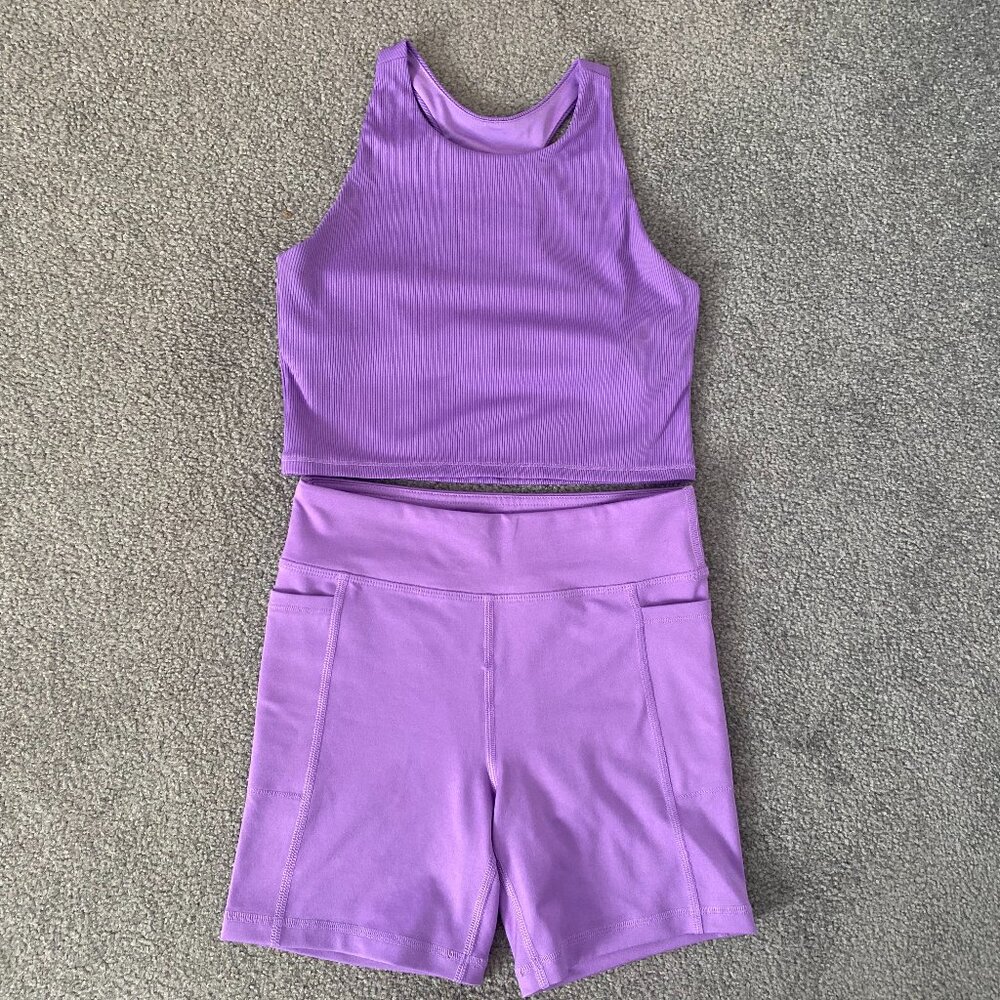 DSG Girls Active Tank and Bike Short, 2-Piece Set size XL 14